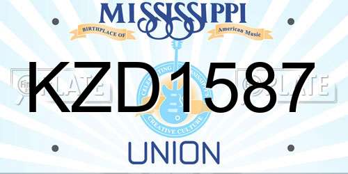 KZD1587 Mississippi License Plate