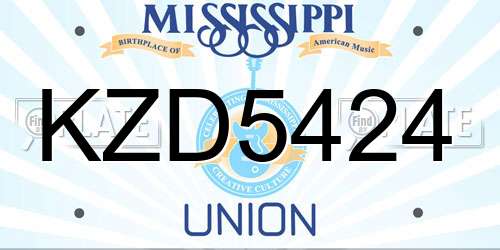 KZD5424 Mississippi License Plate