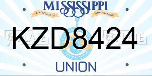 KZD8424 Mississippi License Plate