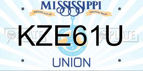 KZE61U Mississippi License Plate