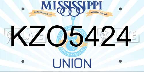 KZO5424 Mississippi License Plate