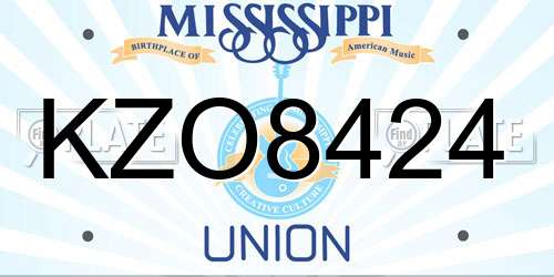 KZO8424 Mississippi License Plate