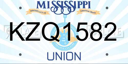KZQ1582 Mississippi License Plate