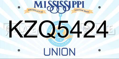 KZQ5424 Mississippi License Plate