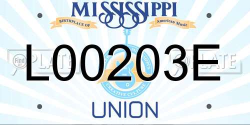 L00203E Mississippi License Plate