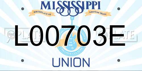 L00703E Mississippi License Plate