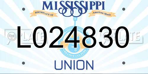 L024830 Mississippi License Plate