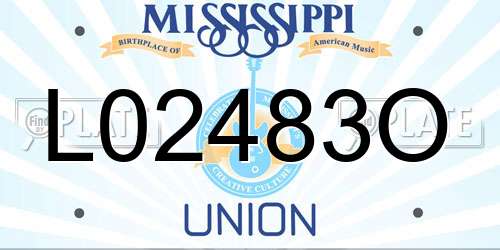 L02483O Mississippi License Plate