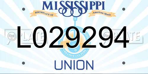 L029294 Mississippi License Plate