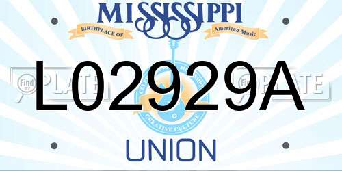 L02929A Mississippi License Plate