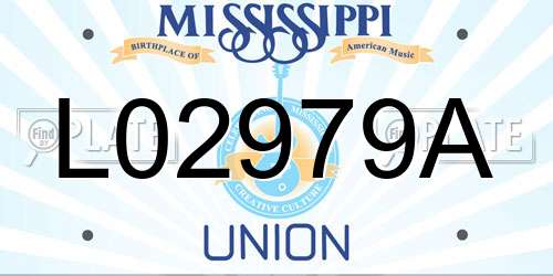 L02979A Mississippi License Plate