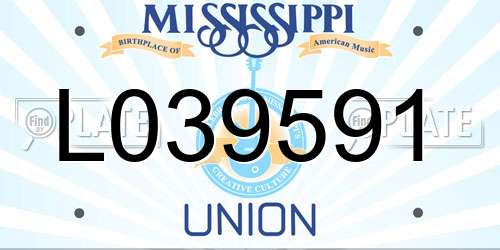 L039591 Mississippi License Plate