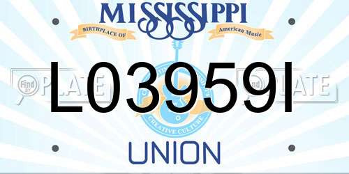 L03959I Mississippi License Plate