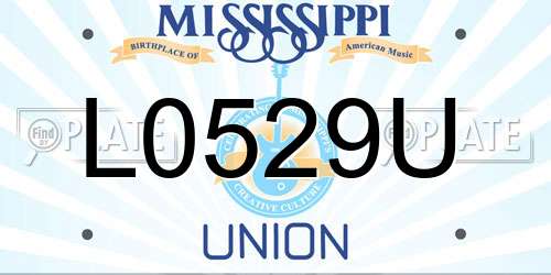 L0529U Mississippi License Plate