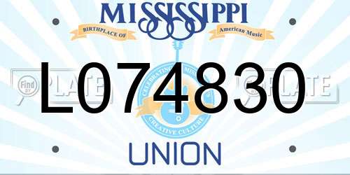 L074830 Mississippi License Plate
