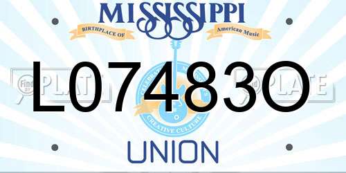 L07483O Mississippi License Plate
