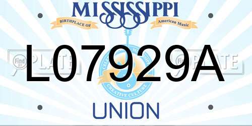 L07929A Mississippi License Plate