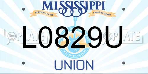L0829U Mississippi License Plate