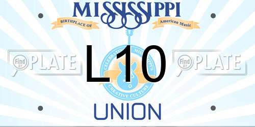 L10 Mississippi License Plate