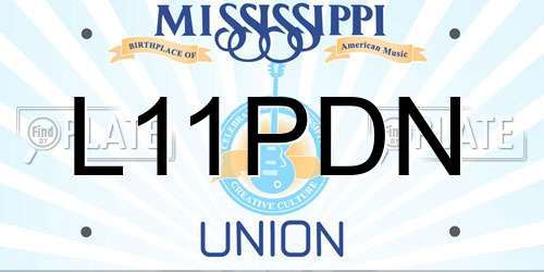 L11PDN Mississippi License Plate