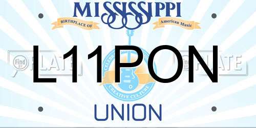 L11PON Mississippi License Plate