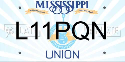 L11PQN Mississippi License Plate