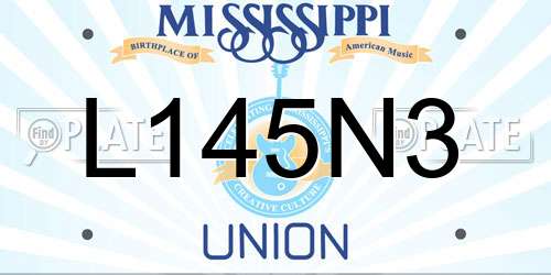 L145N3 Mississippi License Plate
