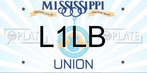 L1LB Mississippi License Plate