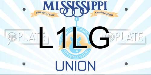 L1LG Mississippi License Plate