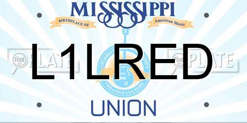 L1LRED Mississippi License Plate