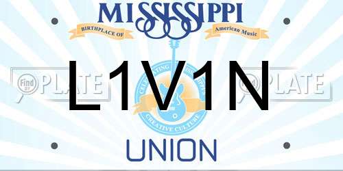 L1V1N Mississippi License Plate