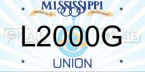 L2000G Mississippi License Plate