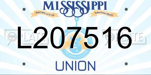 L207516 Mississippi License Plate