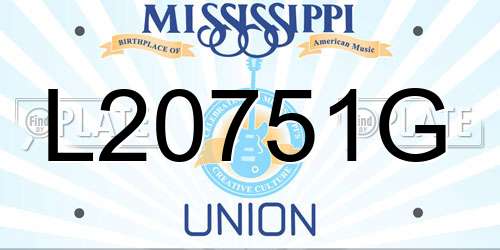 L20751G Mississippi License Plate