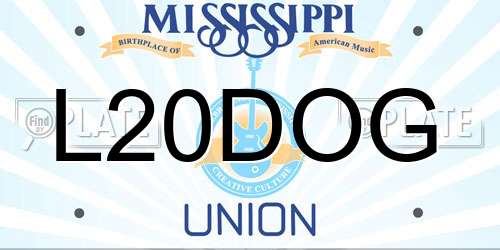 L20DOG Mississippi License Plate