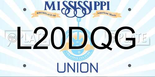 L20DQG Mississippi License Plate