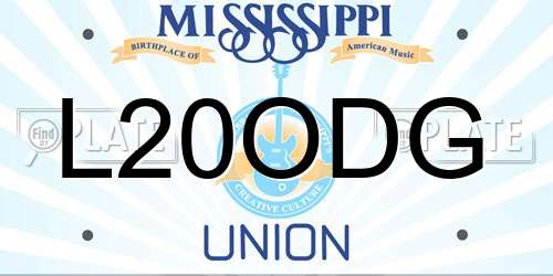 L20ODG Mississippi License Plate