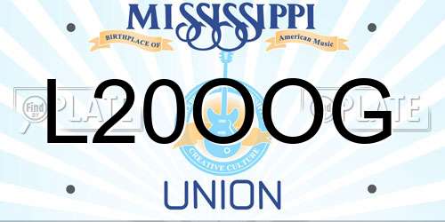 L20OOG Mississippi License Plate