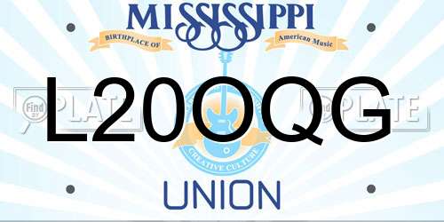 L20OQG Mississippi License Plate