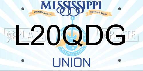 L20QDG Mississippi License Plate