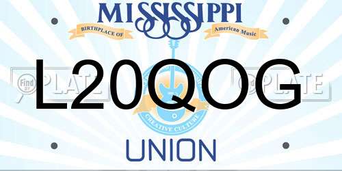 L20QOG Mississippi License Plate