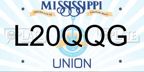 L20QQG Mississippi License Plate