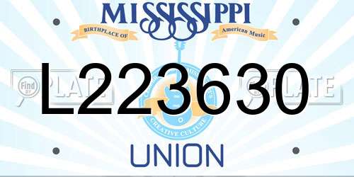 L223630 Mississippi License Plate