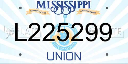 L225299 Mississippi License Plate