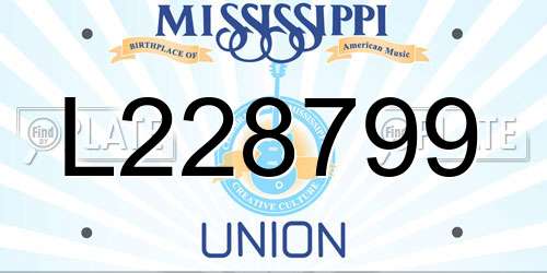 L228799 Mississippi License Plate