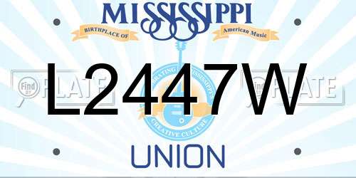 L2447W Mississippi License Plate