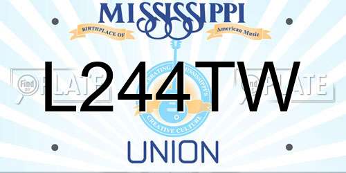 L244TW Mississippi License Plate