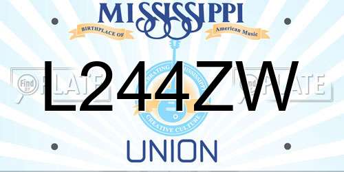 L244ZW Mississippi License Plate
