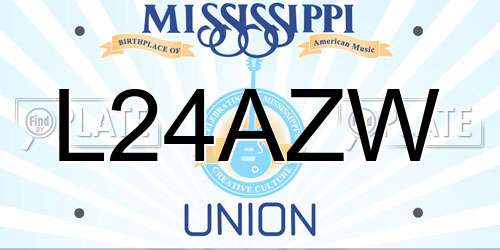 L24AZW Mississippi License Plate