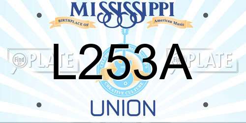 L253A Mississippi License Plate